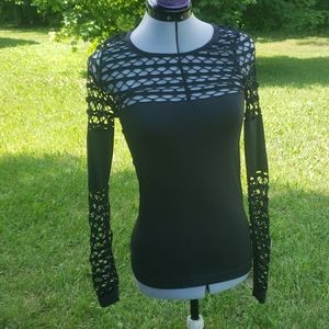 Black cutout blouse